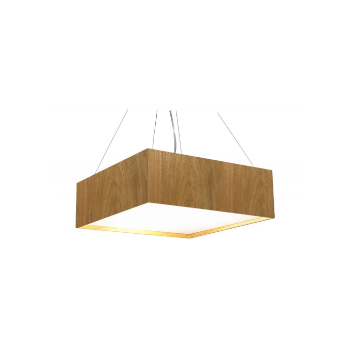 Pendente Fox Lustres Madeira Clean Quadrado 5L E27 600x600x150mm 801