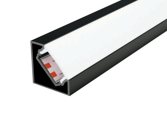 Perfil Sobrepor de Canto Sob Medida MK Iluminação 19x19mm (Somente Perfil) ALP07