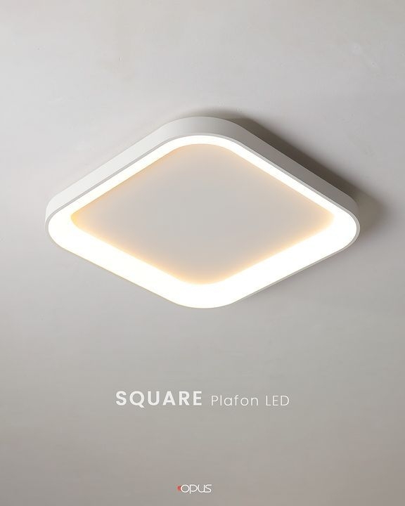 Plafon Sobrepor Opus LED Square Branco 32 watts 3000K Bivolt 380x380x65mm OPS 85452