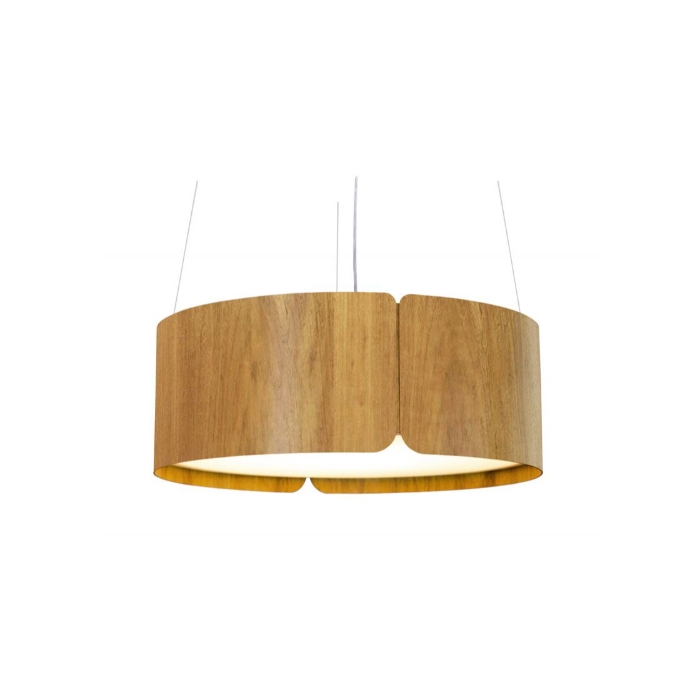 Pendente Fox Lustres Madeira Cilíndrico 3L E27 Ø400x210mm 660