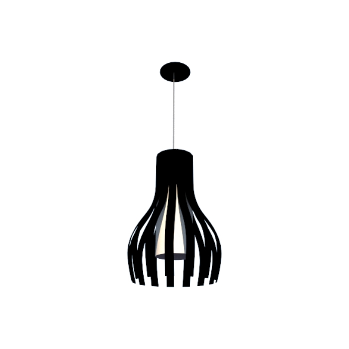 Pendente Fox Lustres Madeira Ripada 1L E27 Ø340x500mm A120