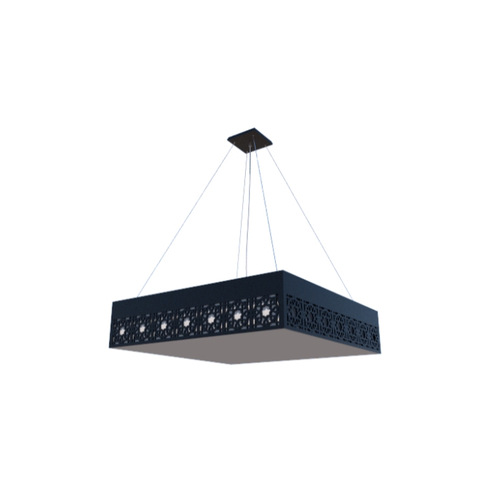 Pendente Fox Lustres Madeira Laser 4L E27 500x500x150mm 820