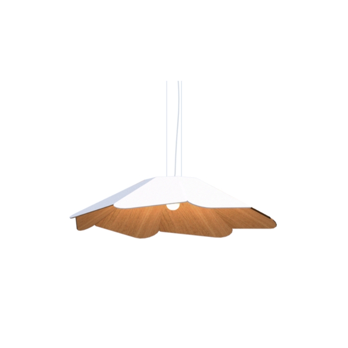 Pendente Fox Lustres Madeira Facetado 1L E27 Ø950x210mm 895