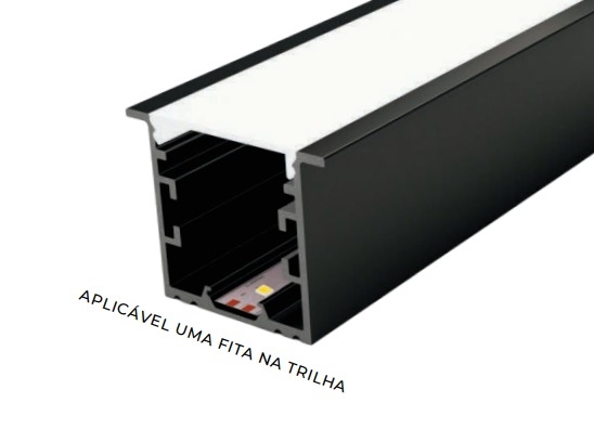 Perfil Embutido Sob Medida MK Iluminação 44,4x34,4mm (Somente Perfil) ALP08E