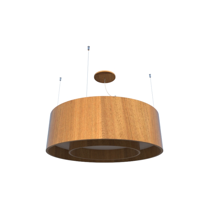 Pendente Fox Lustres Madeira Cilíndrico 6L E27 Ø800x210mm 610