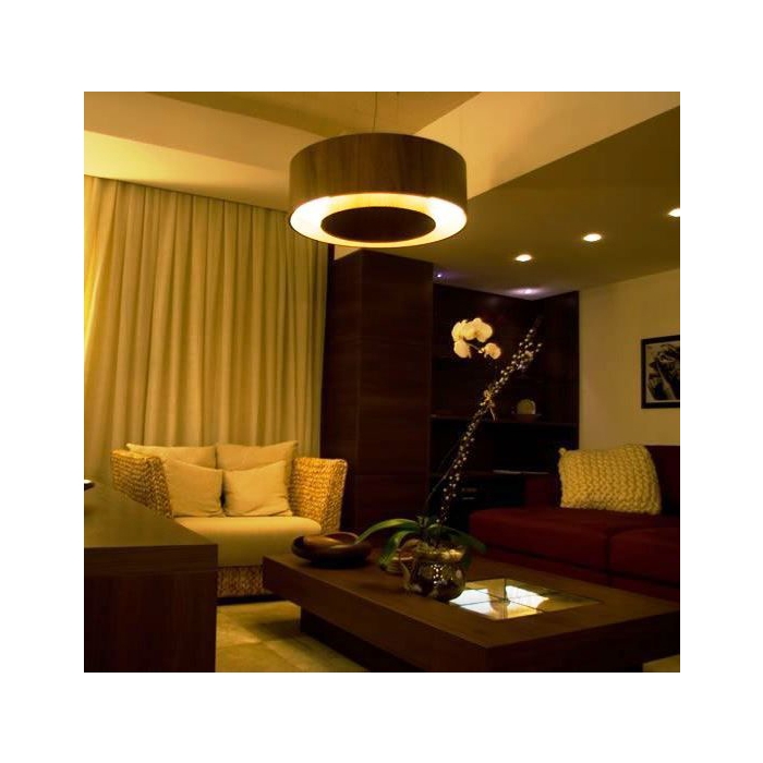 Pendente Fox Lustres Madeira Cilíndrico 6L E27 Ø700x210mm 640