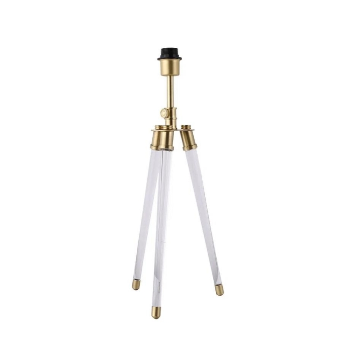 Base para Abajur Bella Veneto Dourado e Transparente 1L E27 295x255x595mm MI006 (Sem Cúpula)