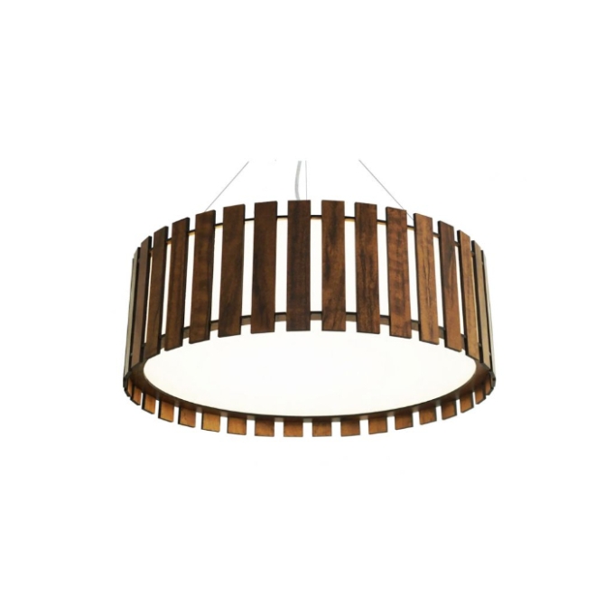 Pendente Fox Lustres Madeira Cilíndrico 5L E27 Ø600x210mm 690