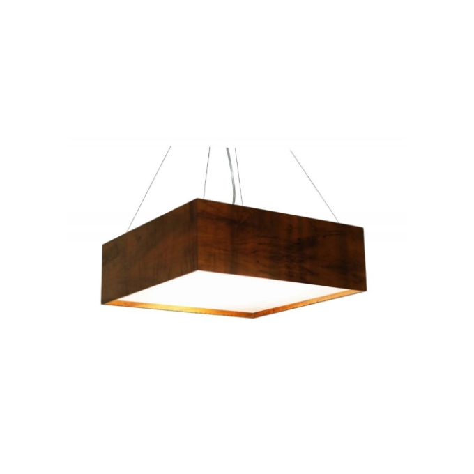 Pendente Fox Lustres Madeira Clean Quadrado 5L E27 600x600x150mm 801