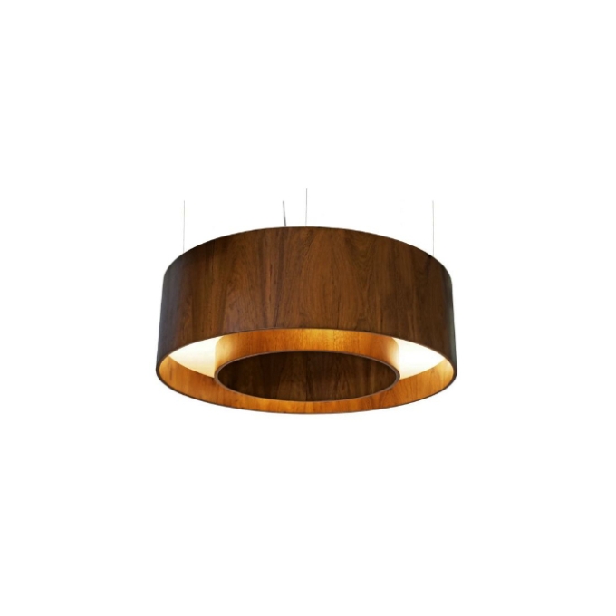 Pendente Fox Lustres Madeira Cilíndrico 5L E27 Ø600x210mm 630