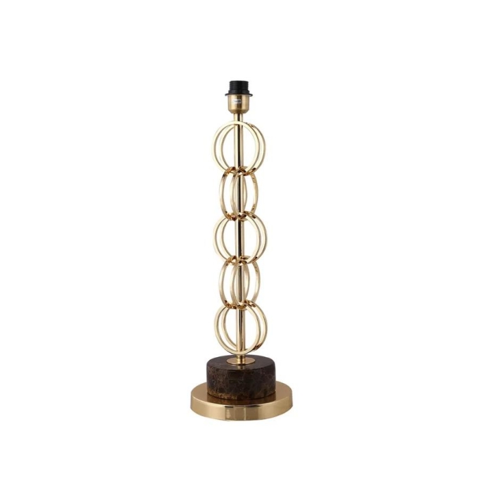 Base para Abajur Bella Veneto Dourado e Marrom 1L E27 Ø180x575mm MI005 (Sem Cúpula)