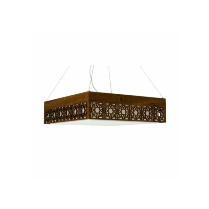 Pendente Fox Lustres Madeira Laser 4L E27 500x500x150mm 820