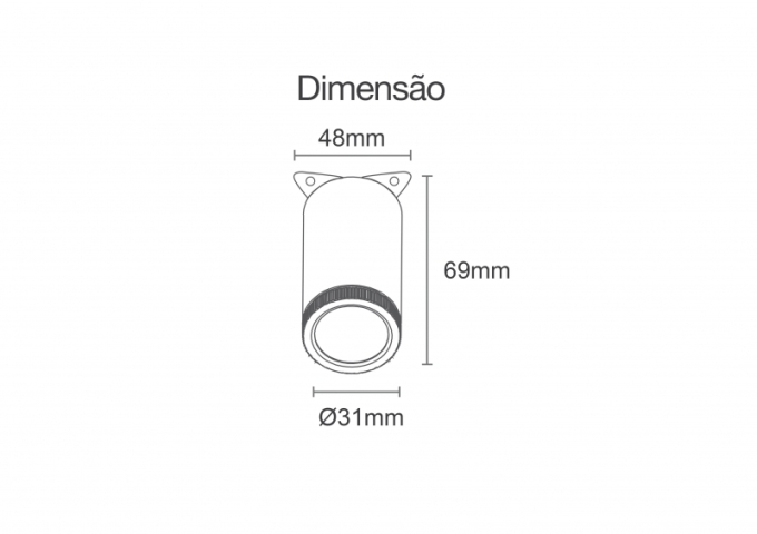 Spot Sobrepor Romalux Small Angle Externo Preto 5 watts 2700K 25° Bivolt IP67 Ø31x69mm 80226
