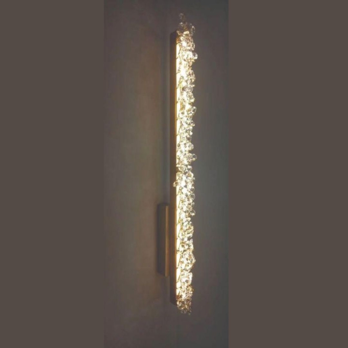 Arandela Artesanal Lampluz Stretto Alumínio e Cristal 12 watts 2700K 600x30mm 