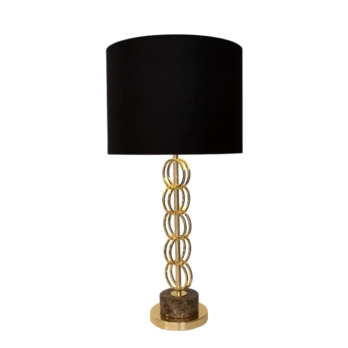 Base para Abajur Bella Veneto Dourado e Marrom 1L E27 Ø180x575mm MI005 (Sem Cúpula)