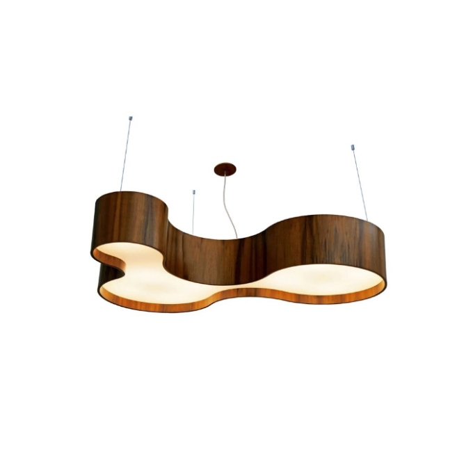 Pendente Fox Lustres Madeira Semi Cilíndrico 9L E27 210x1190x840mm 550