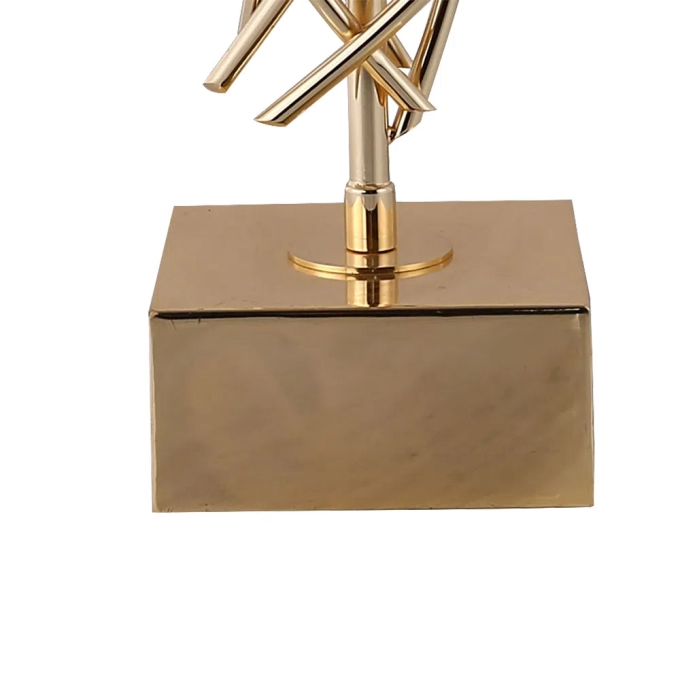 Base para Abajur Bella Veneto Dourado 1L E27 230x130x550mm MI002 (Sem Cúpula)