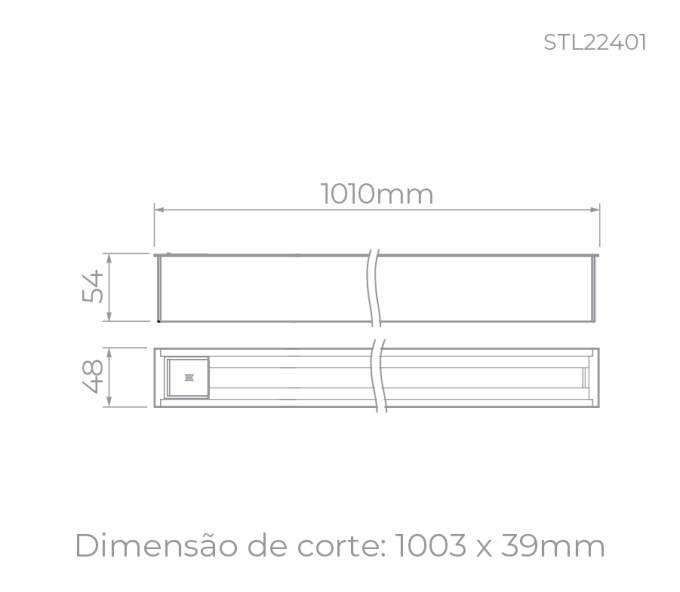 Trilho de Embutir Stella Trace 1 Metro Branco STL22401BR