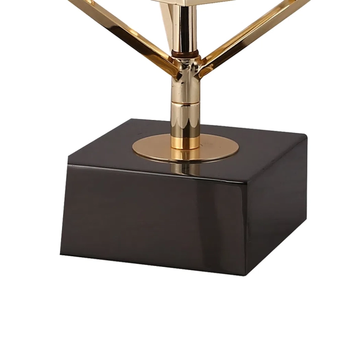 Base para Abajur Bella Veneto Dourado e Preto 1L E27 Ø225x500mm MI012 (Sem Cúpula)