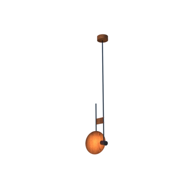 Pendente Fox Lustres Madeira Clean 1L Dicroica MR16 1500x300x280mm 904