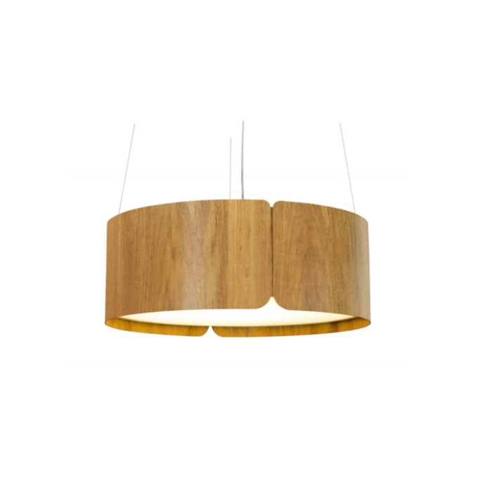 Pendente Fox Lustres Madeira Cilíndrico 6L E27 Ø700x210mm 663