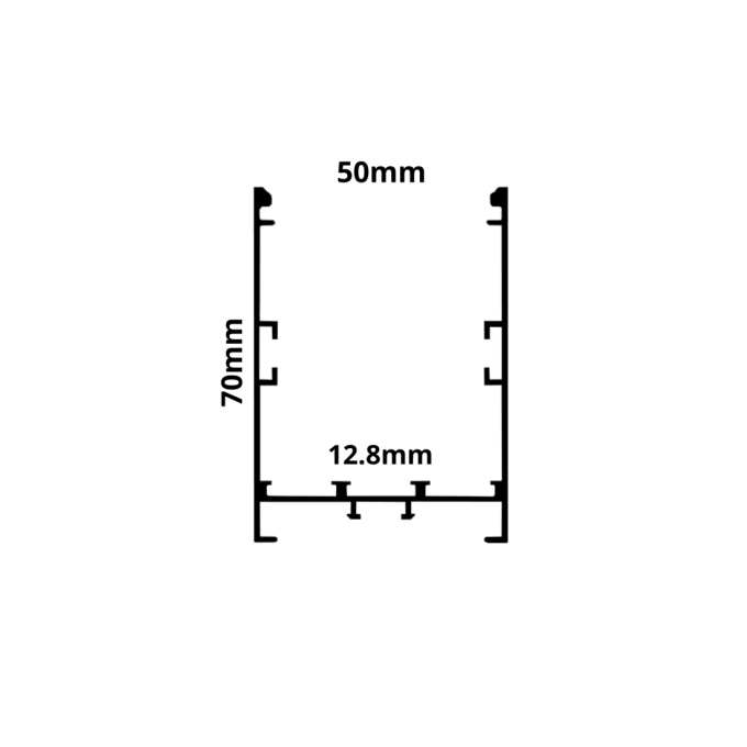 Perfil Sobrepor Sob Medida MK Iluminação 50x70mm (Somente Perfil) ALP18