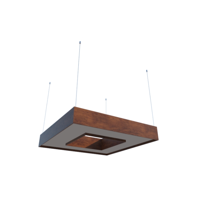Pendente Fox Lustres Madeira Clean 4L E27 500x500x150mm 810