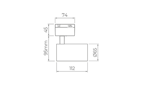 Spot para Trilho Stella Linha Trace Preto 7 watts 3000K Bivolt Ø65x112mm STL22417PTO/30