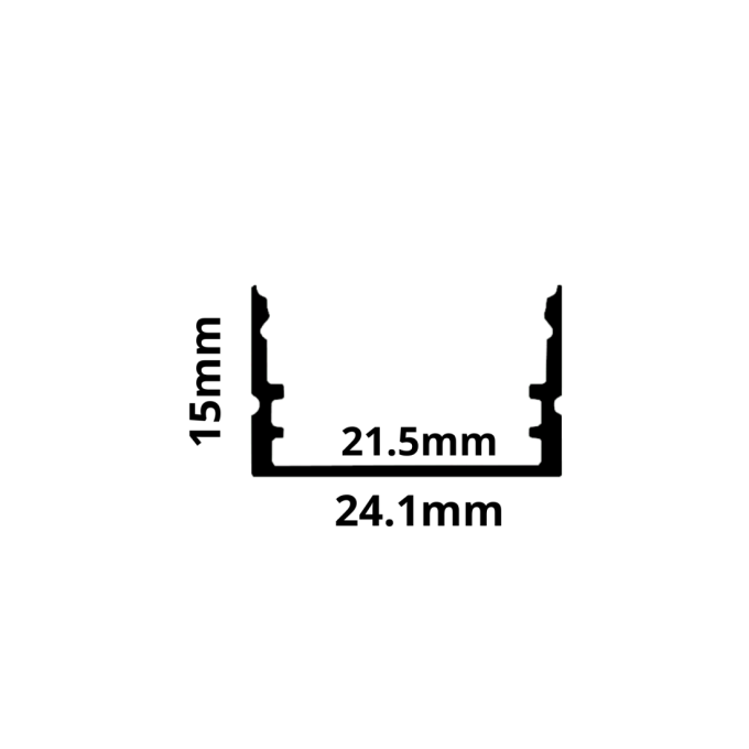 Perfil Sobrepor Sob Medida MK Iluminação 24,1x15mm (Somente Perfil) ALP20
