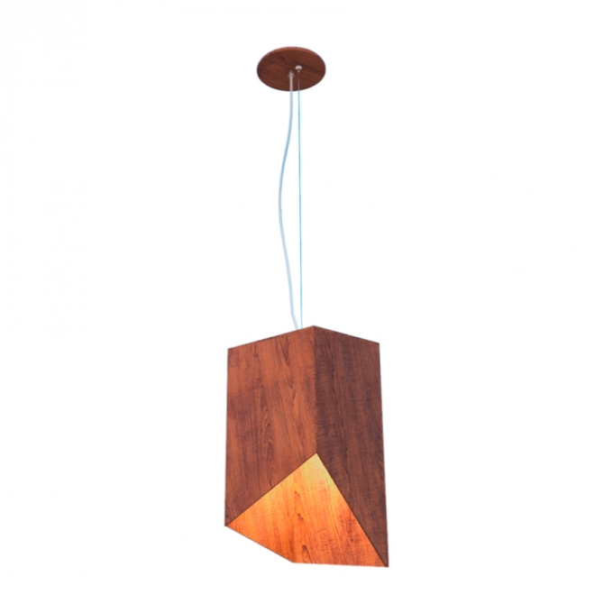 Pendente Fox Lustres Madeira Facetado 1L E27 350x230x170mm 908