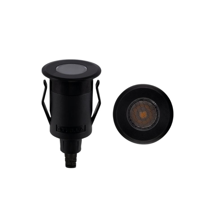 Balizador Solo Stella Way UP Recuado 1 Watt 3000K 24V Grade Antiofuscante Ø41x73mm Preto STL22712PTO/30
