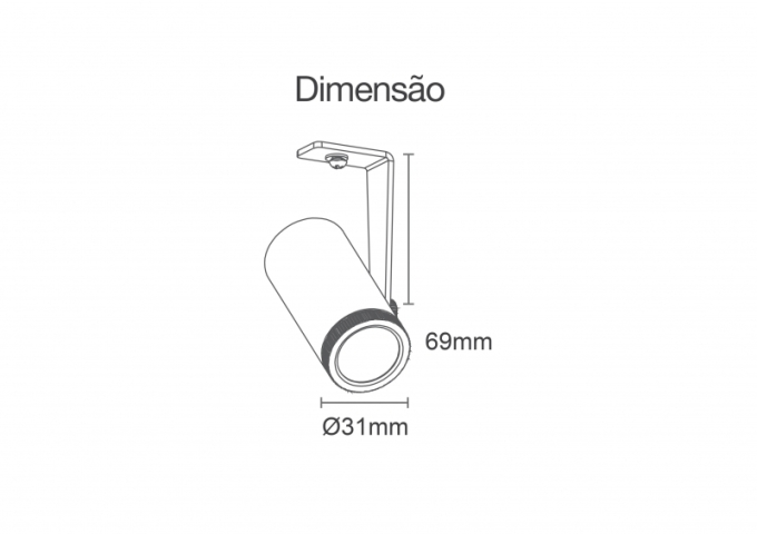 Spot Direcional Romalux Small Angle Externo Preto 5 watts 2700K 25° Bivolt IP67 Ø30x69mm 80228