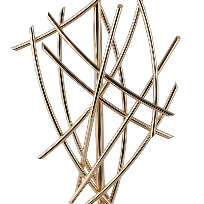 Base para Abajur Bella Veneto Dourado 1L E27 230x130x550mm MI002 (Sem Cúpula)