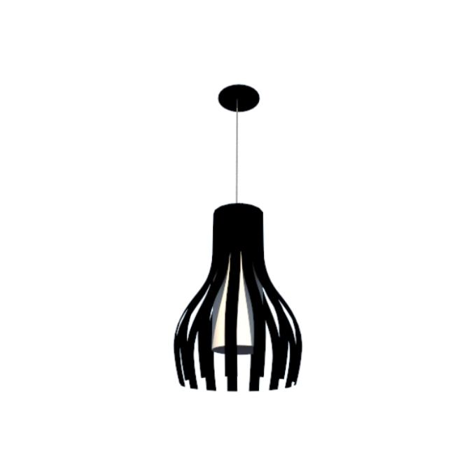 Pendente Fox Lustres Madeira Ripada 1L E27 Ø340x500mm A120