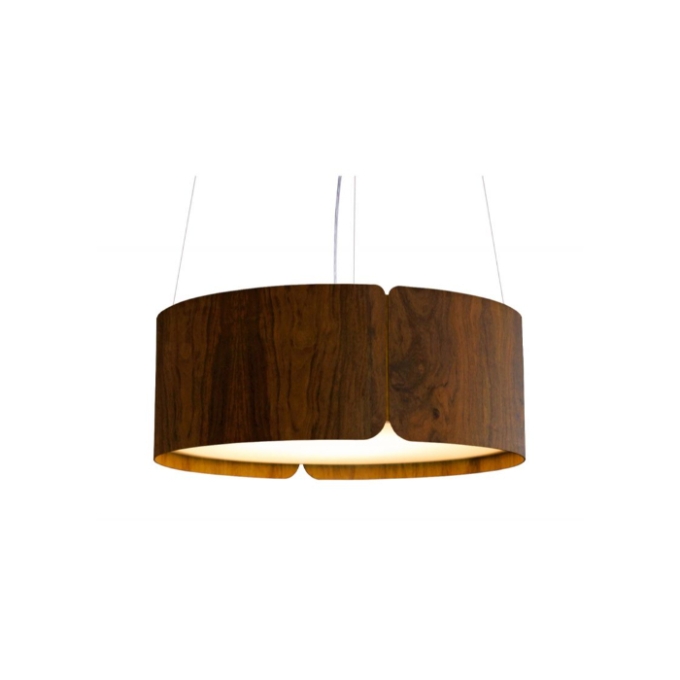 Pendente Fox Lustres Madeira Cilíndrico 4L E27 Ø500x210mm 661
