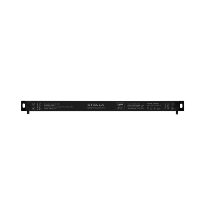 Fonte 24V Stella Ultrafina Evo 18 Watts IP20 Bivolt 280x16x18mm STL22680
