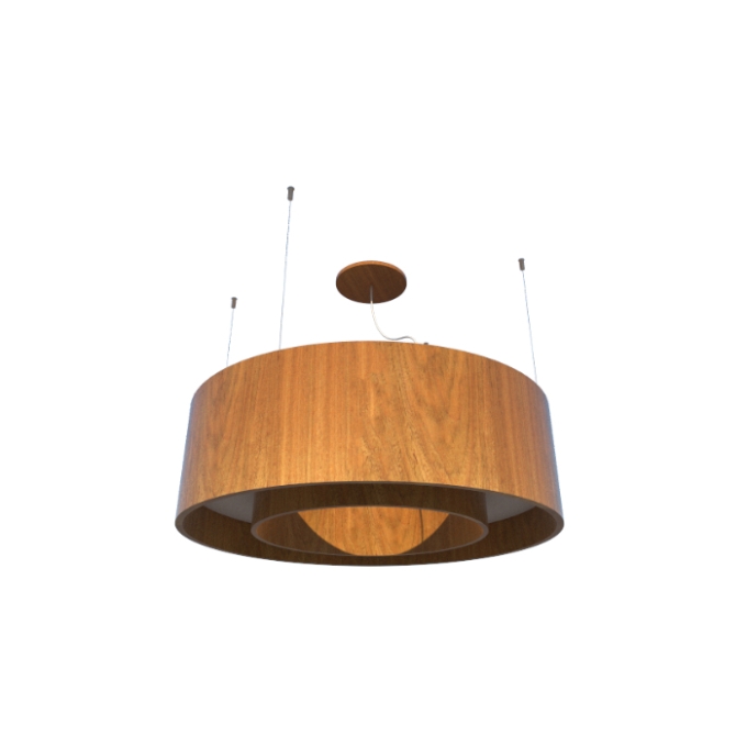 Pendente Fox Lustres Madeira Cilíndrico 6L E27 Ø800x210mm 650