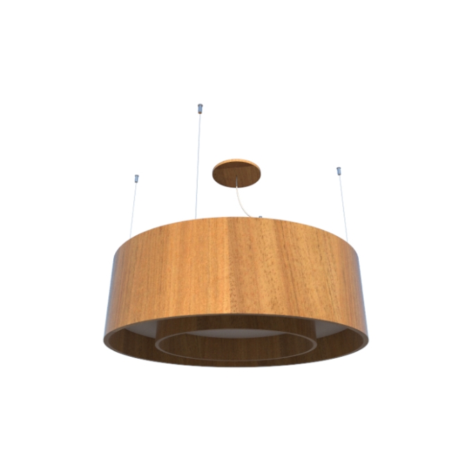 Pendente Fox Lustres Madeira Cilíndrico 6L E27 Ø800x210mm 610