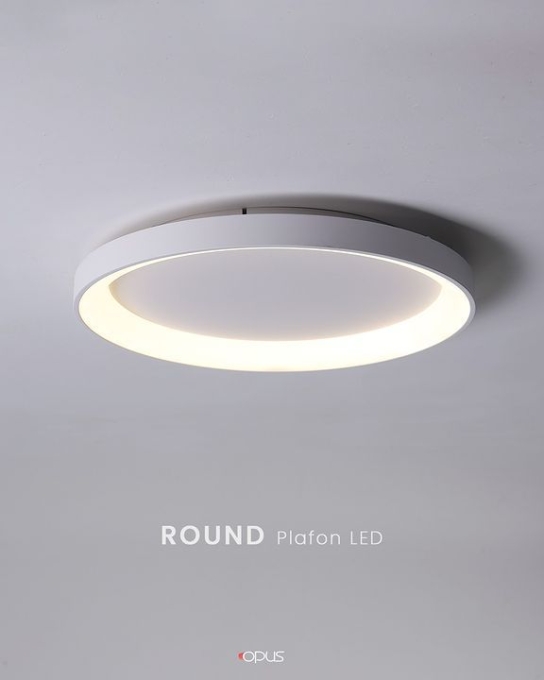 Plafon Sobrepor Opus LED Round Branco 28 watts 3000K Bivolt Ø380x65mm OPS 85476