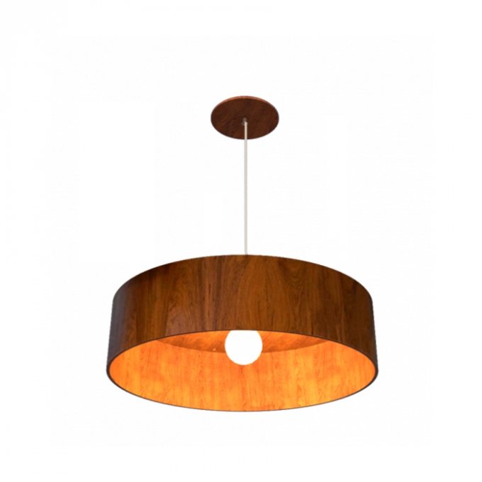 Pendente Fox Lustres Madeira Cilíndrico 1L E27 Ø500x150mm 914