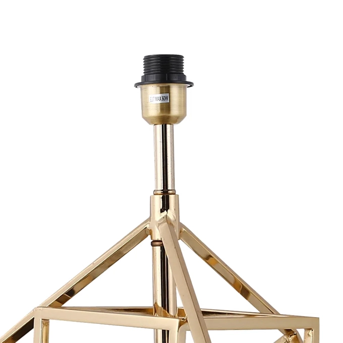 Base para Abajur Bella Veneto Dourado e Preto 1L E27 Ø225x500mm MI012 (Sem Cúpula)
