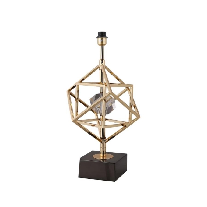 Base para Abajur Bella Veneto Dourado e Preto 1L E27 Ø225x500mm MI012 (Sem Cúpula)