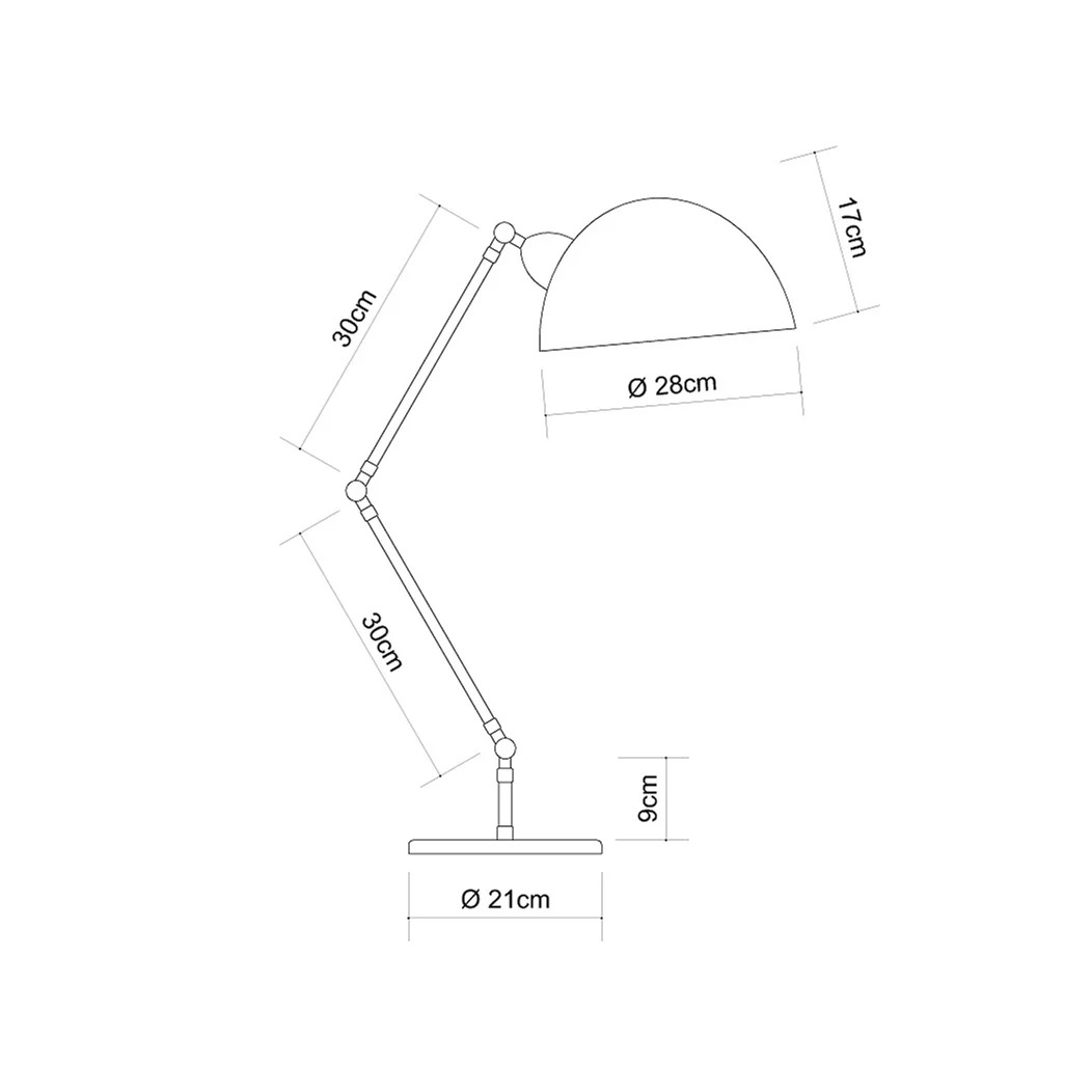 Abajur Golden Art Baboo 2 Articulações Braço de 300mm 1L E27 700mm M1060-30-308
