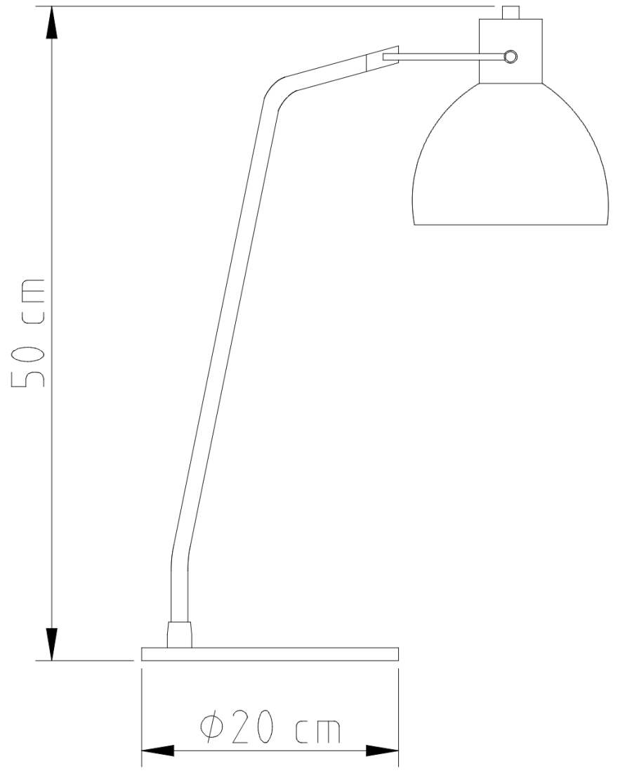 Luminária de Mesa Golden Art Seed Haste com Deslocamento 1L E27 630mm M893PI