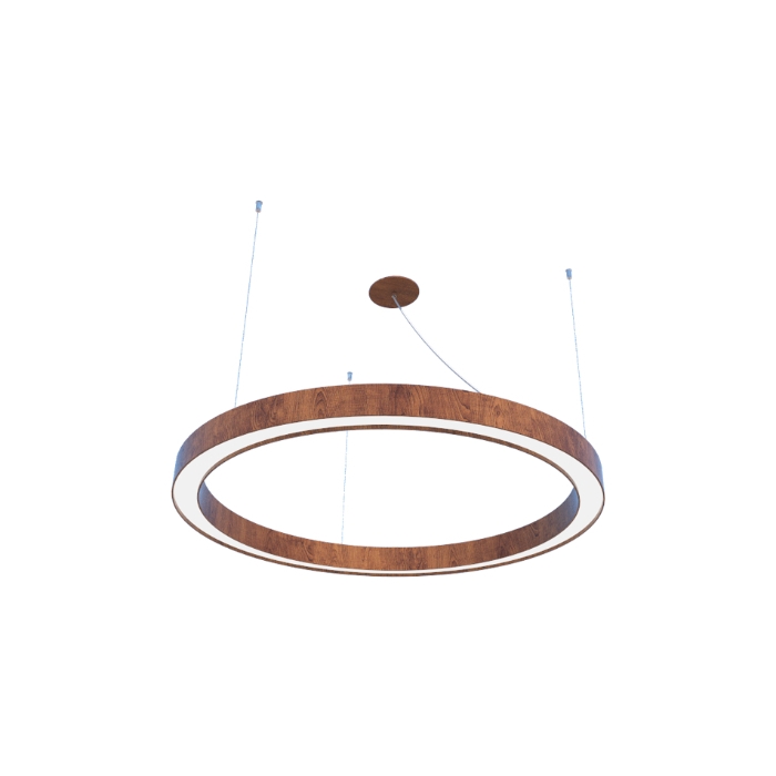 Pendente Fox Lustres Led Madeira Redondo 36 watts 3000K Ø600x70x60mm 872