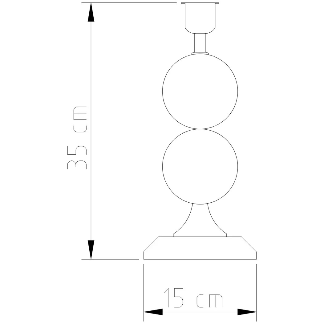 Abajur Golden Art 2 Bolas Metal Ø10mm Base Quadrada 670mm 1L E27 M701PI