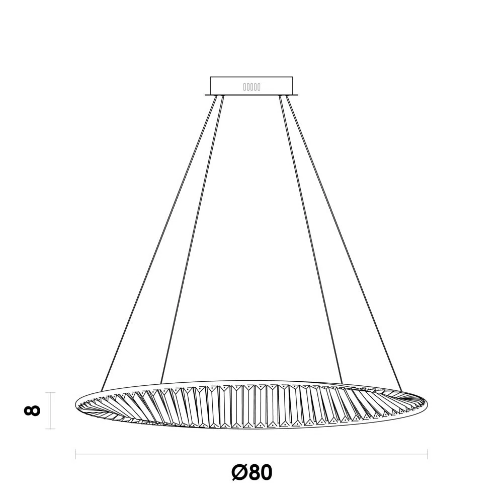 Pendente Bella Inis Dourado e Transparente 72 watts 3000K Ø800x80mm DW012S