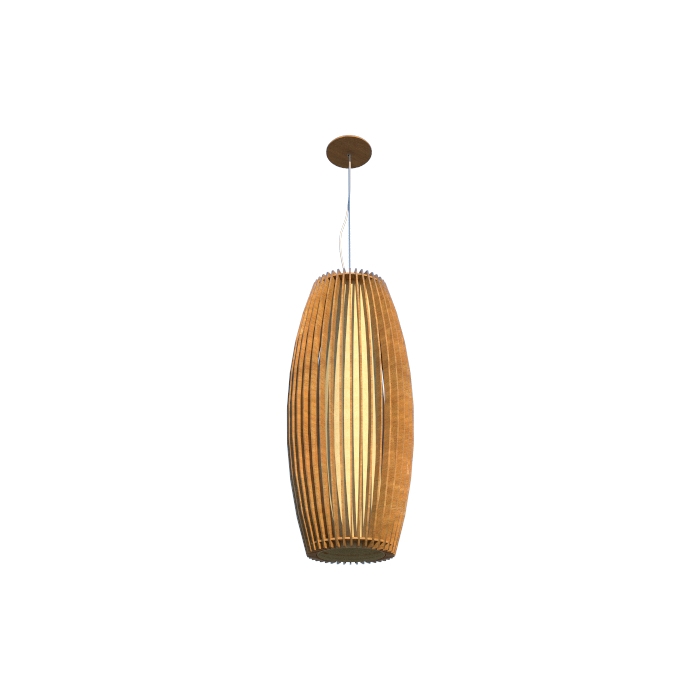 Pendente Fox Lustres Madeira Barril 1L E27 Ø300x700mm L80