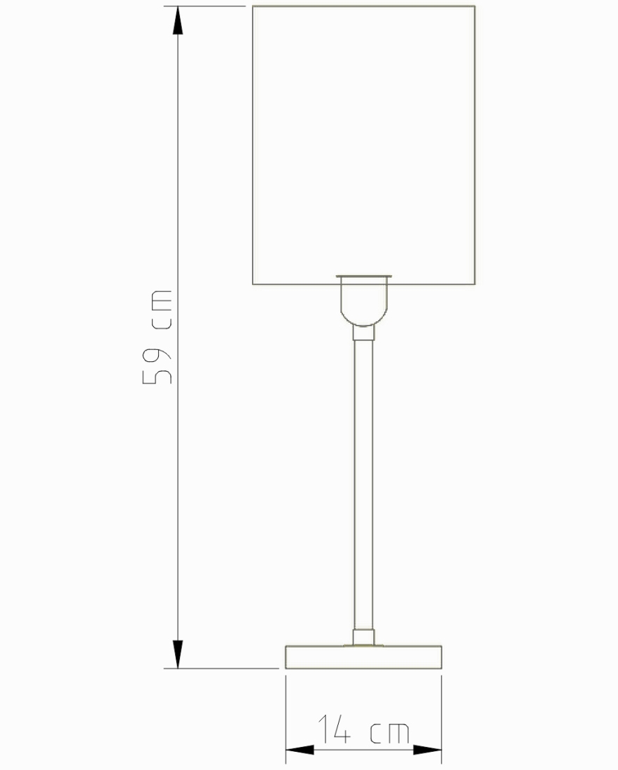 Abajur Golden Art Slim Palito 30 Haste Fixa Base Quadrada 450mm 1L E27 M622PI