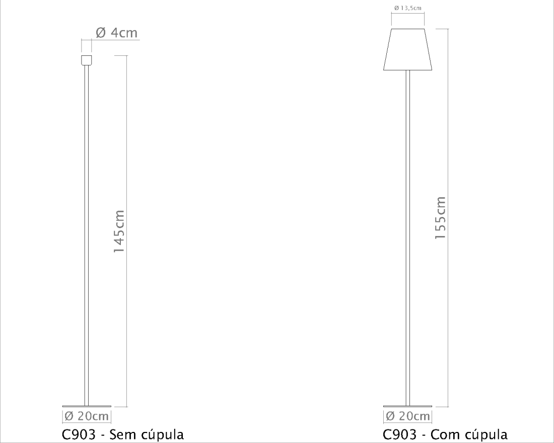 Coluna Golden Art Didi 1L E27 1550mm C903PI